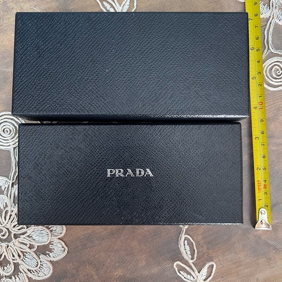 Prada black sunglass box with black Prada cleaning cloth. - Picture 6 of 10